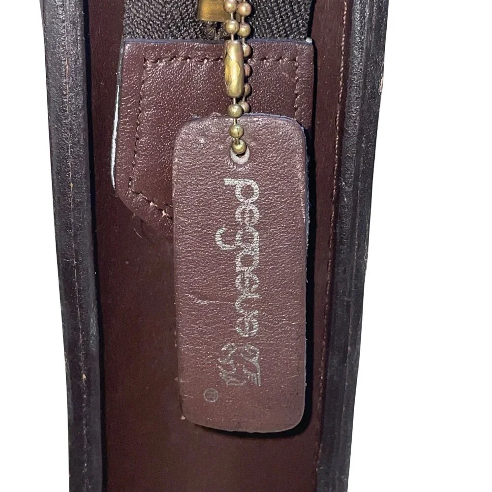 Pegasus Men’s Brown Leather Zippered Dual-Handle Handbag Briefcase